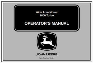 John Deere 1600 Turbo Wide Area Mower Operator's Manual