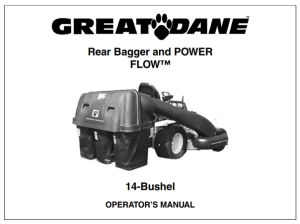 Great Dane 14-Bushel Rear Bagger and Power Flow Operator's Manual