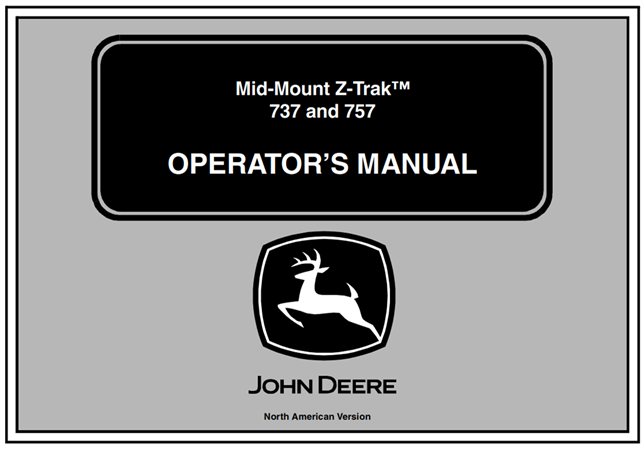 John Deere Mid-Mount Z-Trak 737 & 757 Operator's Manual