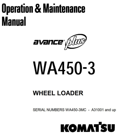 Komatsu WA450-3 Wheel Loader Operation & Maintenance Manual