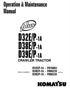 Komatsu D32E-1A, D32P-1A, D38E-1A, D38P-1A, D39E-1A, D39P-1A Crawler Tractor