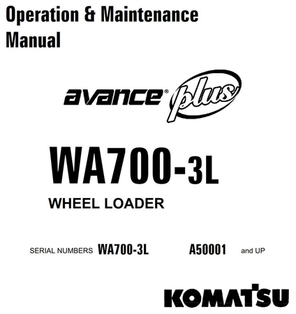 Komatsu WA700-3L Wheel Loader Operation & Maintenance Manual