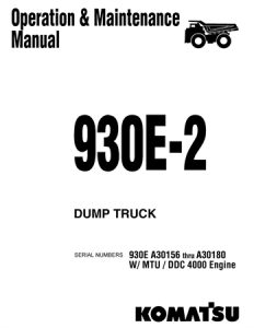 Komatsu 930E-2 Dump Truck Operation & Maintenance Manual
