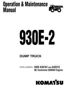Komatsu 930E-2 Dump Truck Operation & Maintenance Manual