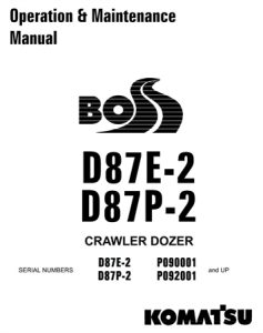 Komatsu D87E-2, D87P-2 Crawler Dozer Operation & Maintenance Manual