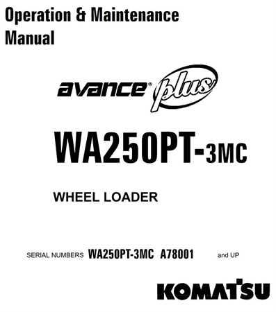 Komatsu WA250PT-3MC Wheel Loader Operation & Maintenance Manual