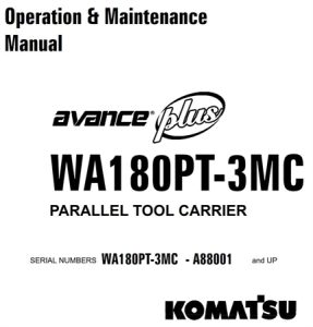 Komatsu WA180PT-3MC Parallel Tool Carrier Operation & Maintenance Manual