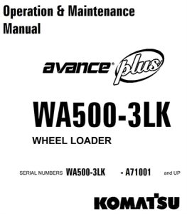 Komatsu WA500-3LK Wheel Loader Operation & Maintenance Manual