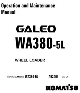 Komatsu WA380-5L Wheel Loader Operation & Maintenance Manual