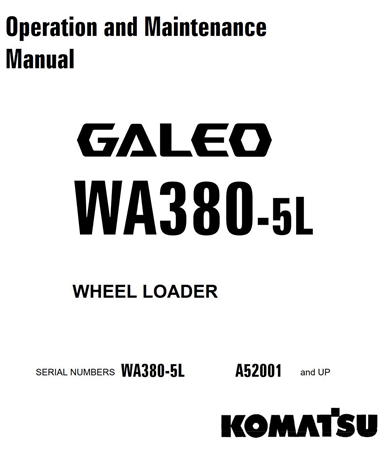 Komatsu WA380-5L Wheel Loader Operation & Maintenance Manual