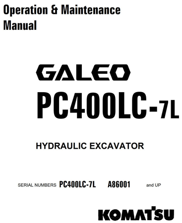 Komatsu PC400LC-7L Hydraulic Excavator Operation & Maintenance Manual