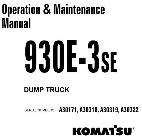 Komatsu 930E-3SE Dump Truck Operation & Maintenance Manual